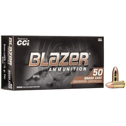 CCI Blazer Brass 9mm 115 Grain Full Metal Jacket